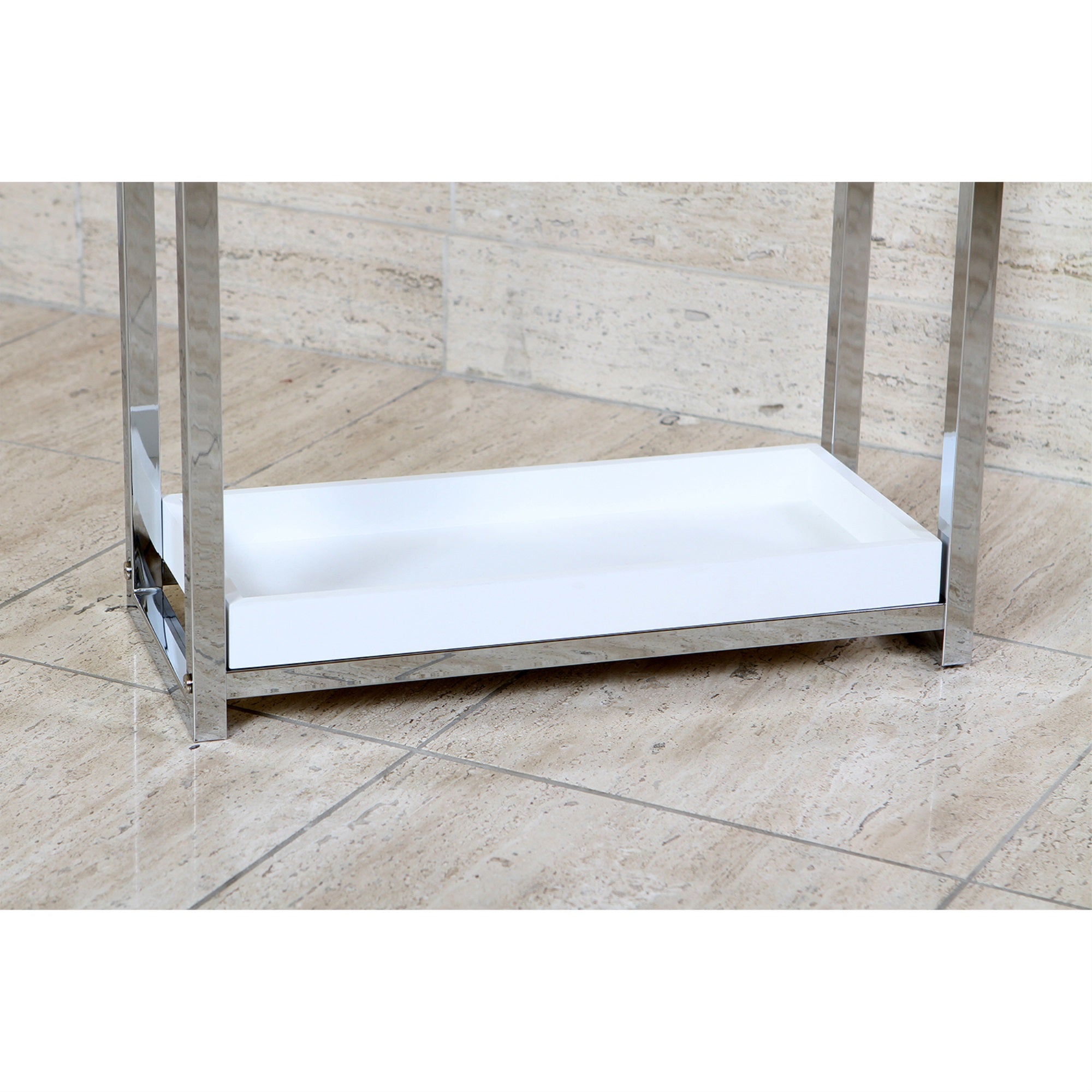 Kingston Brass SCC8261 Edenscape Pedestal 2-Tier Steel Construction Towel Rack with Wooden Case  Polished Chrome